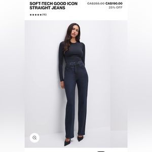 Good American straight leg stretch jeans